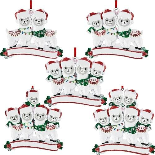 Christmas Tree Personalized Alpaca Penguins Hanging Home Decor DIY Name Greetings Christmas Hanging PVC Soft Rubber biological