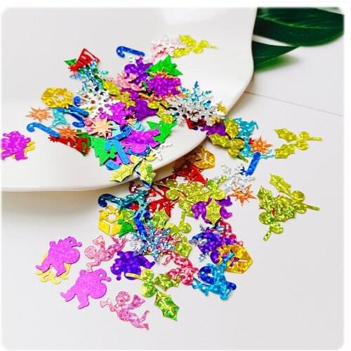 20g Christmas Series Sequins Mixed Christmas Tree Crutches Loose Sequin Paillette Scrapbooking,Party Decoration Glitter Confetti