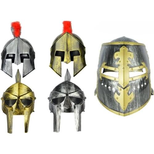 Warrior Helmet Hat Toys Cosplay Personality Dress Up Toy Medieval Knight Holiday Ball Hat Props Toys Knight Essential Gift Kids