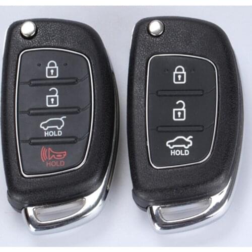 DAKATU 2+1 /3/3+1 4 Button Folding Flip Remote Key Case Shell Fob for Hyundai i10 i20 i30 i35 i40 Genesis Replacement key shell
