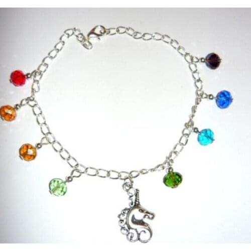 Vintage Silver Unicorn Horse Charm Good Luck Cuff Bracelets Bangles Anklet For Women Accessories Fashion Jewelry HOT W167