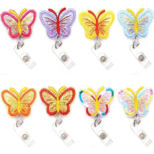 New Butterfly 60cm Retractable Badge Reel Student Nurse Horizontal type Exhibition ID Name Card Badge Holder Office Supplies