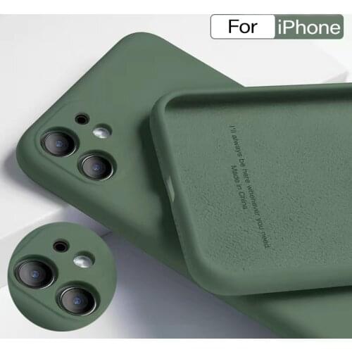 Liquid Silicone Case for iphone 11 12 Pro Max X XS Max XR Candy Color Ultra Thin Soft Cover For iPhone 7 8 6 6S Plus Cases