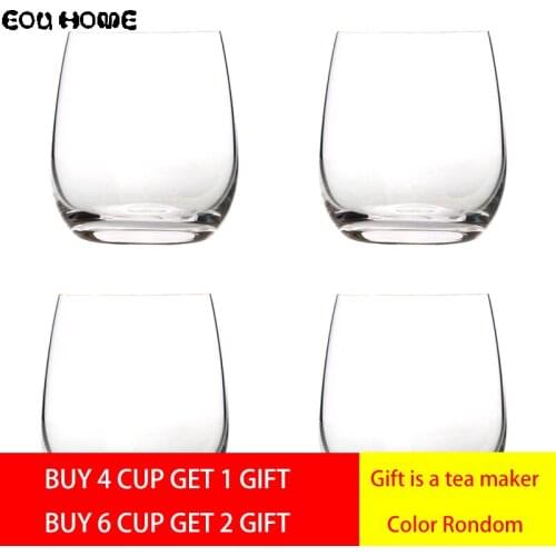 1/4/6 Pcs Outline In Gold Transparent Glass Red Wine Cup Round Home Juice Beer Drink Mug for Indoor and Outdoor Water Drinkware