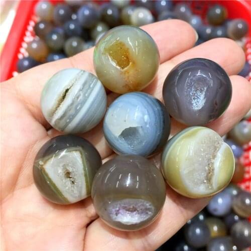 1PC Mini Size Natural Stone Agate Geode Crystal Sphere Ball Natural Stones Energy Stone Home Decoration Gift