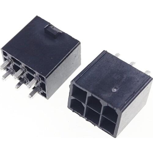 1000pcs 4.2 mm 6 Pin Header Male Pin 0.165" Computer ATX graphics card GPU PCI-E PCIe Power connector Vertical Through Hole PCB