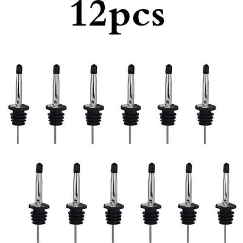 12pcs Stainless Steel Wine Bottle Pourer Pourer Oil Cork Bartender Wine Accessories Bar Accessories Wine Pourer