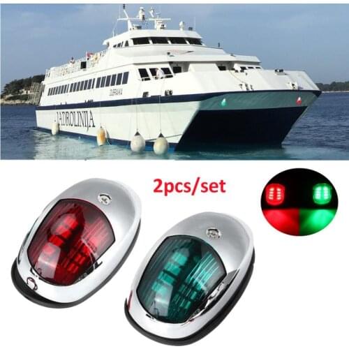 2pcs/set Red & Green 12V LED Bow Navigation Light Universal ABS LED Navigation Light Sailing Signal Light For Marine Boat Yacht