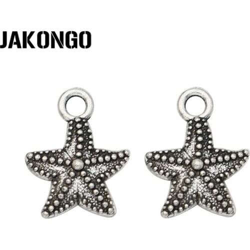 20pcs Antique Silver Plated Zinc Alloy Starfish Charms Pendants for Jewelry Making DIY Handmade Craft 16x12mm