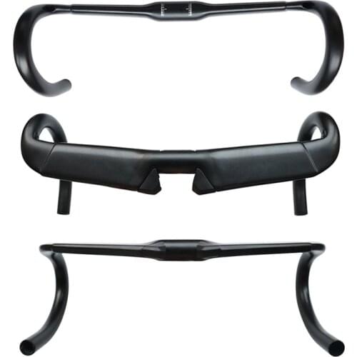 2021 New Carbon Fiber Bicycle Handlebar Reduce Resistance Bent Bar Strengthen Bike Parts 400/420/440mm Inner Routing Matte