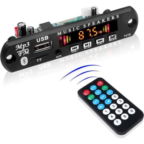 5V 12V Color Screen Wireless MP3 Player Decoder Board Audio Module Bluetooth 5.0 TF Radio USB For Car Radio Speaker Car Kit