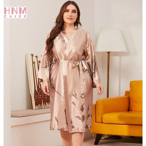 Oversize Women Sexy Slik Robes Fashion Print Loose Thin Sleepwear Casual Daily Homewear Elegant Luxury Robe Party Nightgown