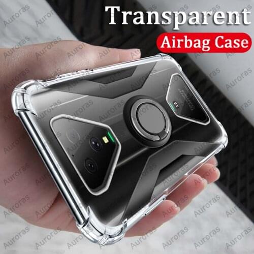 Auroras For Xiaomi Black Shark 3 Pro Case Anti-fall Airbag Clear Case Shockproof With Ring Case For Blackshark 3S Cover