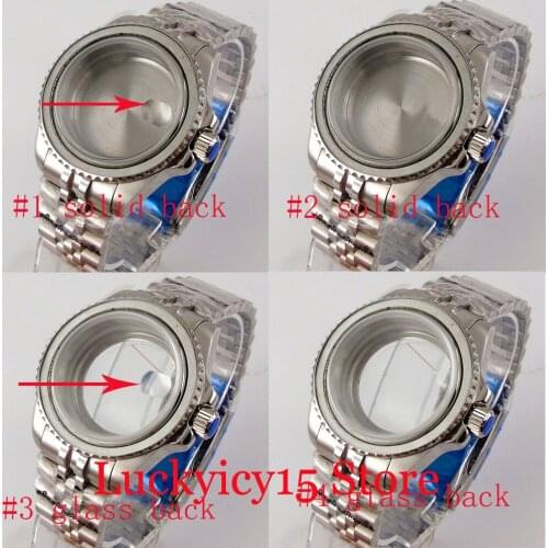 Fit NH35A NH36A Seeing Through BLIGER Brand 40mm Watch Case Jubilee Strap Sapphire Glass Screwdown Crown