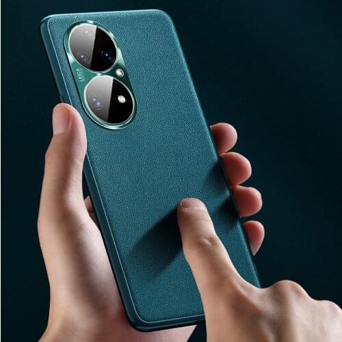 Phone Case for huawei p50 pro p 50 Vegan Leather Soft Silicone Frame Lens Protection Cover for huawei p50 shell