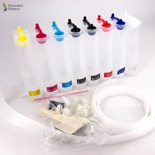 Starcolor 8 colors DIY CISS Ink Tank without chip with Ink tubing use for HP Brother Canon Epson printer