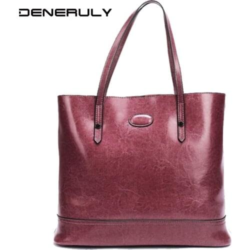 DENERULY Women's Leather Bags With Short Handles