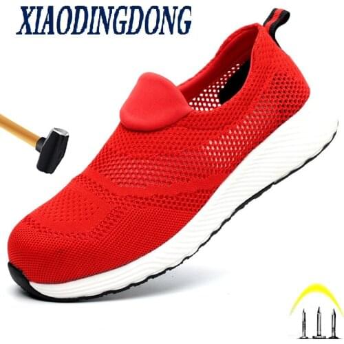 Lightweight Breathable Men women Safety Shoes Steel Toe Work Shoes For Men Anti-smashing Construction Sneaker With Reflective