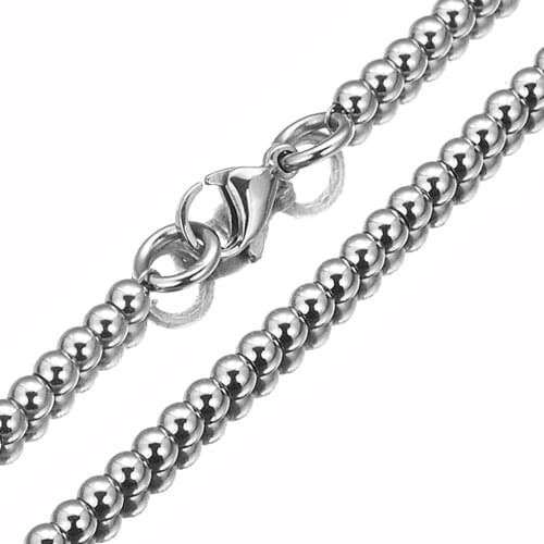 7-40" Size Hot Fashion Gift 316L Stainless Steel Silver Color Bead Ball Chain Mens Womens Necklace/Bracelet High Quality Jewelry