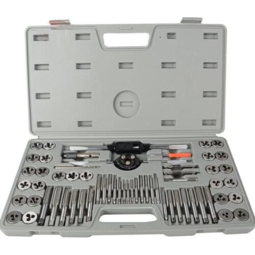 M3-M12 British/Metric Tap Die Set Hand 60pcs Thread Plug Taps Handle Alloy Tool Steel Threading Tool With Case S-60