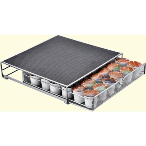 Metal Stand Coffee Capsules Organizer Coffee Pod Holder Storage Drawer 36pcs Capsules Rack for Dolce Gusto for K-CUP