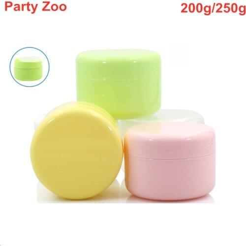 100 X 200ml/250ml Big Capacity Refillable Storage Bottles Plastic Empty Makeup Jar Pot Travel Cream Lotion Cosmetic Container