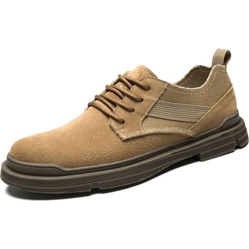 Men Casual Shoes Genuine Leather Winter Outdoor Man Work Footwear Brown Male Boots for Men Designer Shoes Formal Oxford