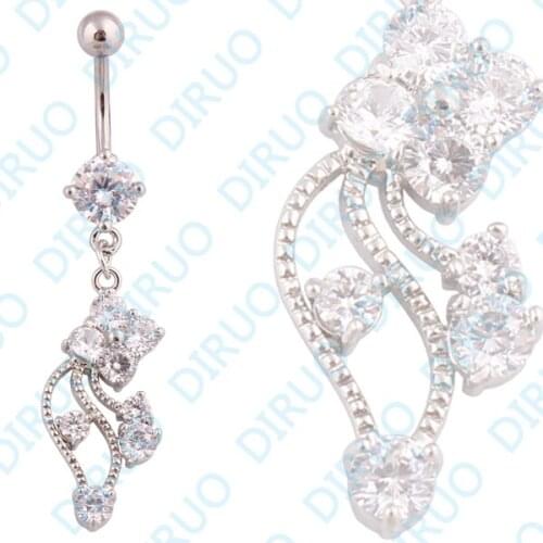 Wholesale good zircon Dangle Belly Ring Belly Button Ring Navel Ring Body Jewelry 5PC/LOT