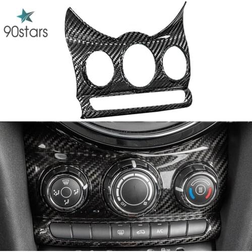 For BMW Mini F55 F56 F57 Real Carbon Fiber Air Conditioning Switch Panel Decorative Sticker Auto Parts Central Control Panel