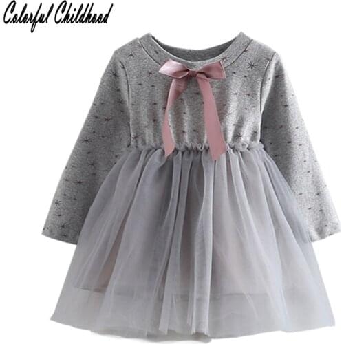 Girls Dress 2017 Brand Autumn Girls Clothes O-neck Dot mesh dress for Children Clothing 2-7Y Princess clothing