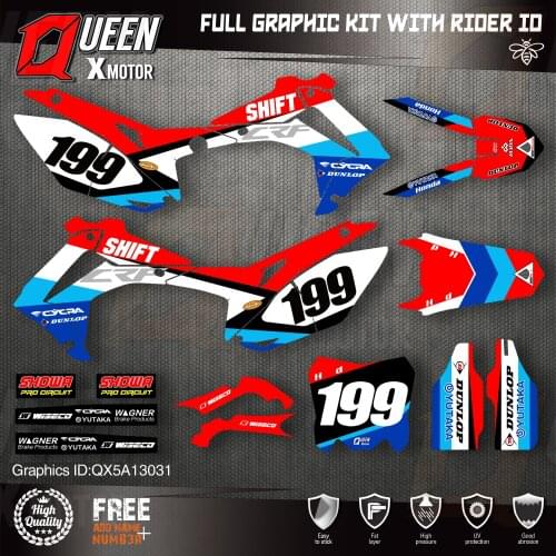QUEEN X MOTOR Custom Team Graphics Backgrounds Decals Stickers Kit For HONDA 2014-2017 CRF250R 2013-2016 CRF450R 031