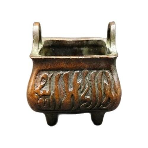 Early collection of antique bronze ware Xuande stove, bronze Rune incense burner objects