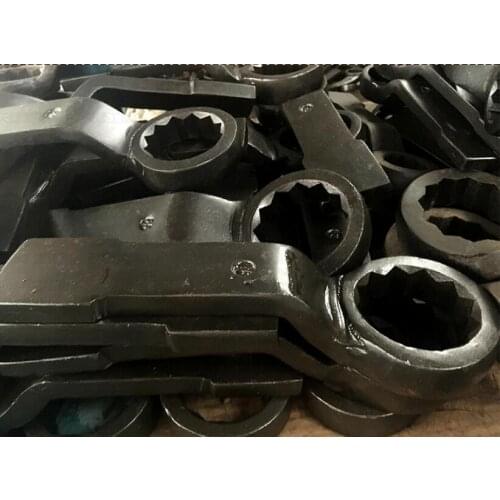 High neck percussion plum blossom heavy duty straight handle single head large spanner with curved handle NO.C0246