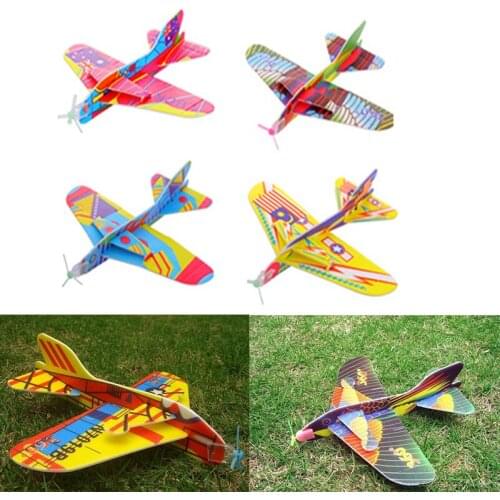 Creative Magic Roundabout Combat Aircraft Foam Paper Airplane Model Hand Throw Flying Glider Planes Toys For Children Kids Toy