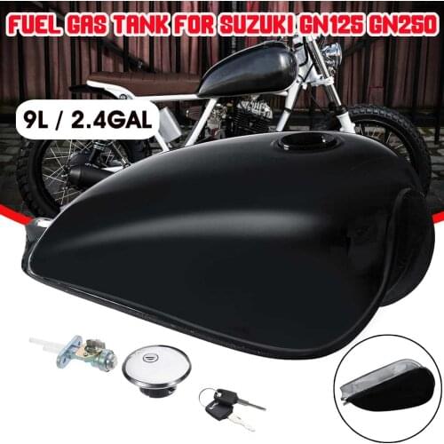 9L 2.4 Gal Universal Motorcycle Retro Fuel Gas Tank Vintage Cafe Racer with Oil Tank Cap Cover For Suzuki GN125