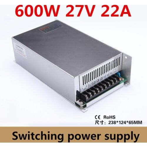 High Quality 600W 27V 22A Switching Power Supply 27V Driver Adapter Voltage Transformer for Led Strip Light, industry 110V/220V