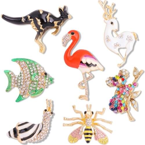 Fashion Rhinestone Animal Women Brooch Enamel Suit Lapel Pin Patry Brooches Accessories Gifts