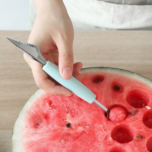 1pcs Creative Ice Cream Dig Ball Scoop Spoon DIY Cold Dishes Tool Watermelon Melon Fruit Carving Knife Cutter Gadge