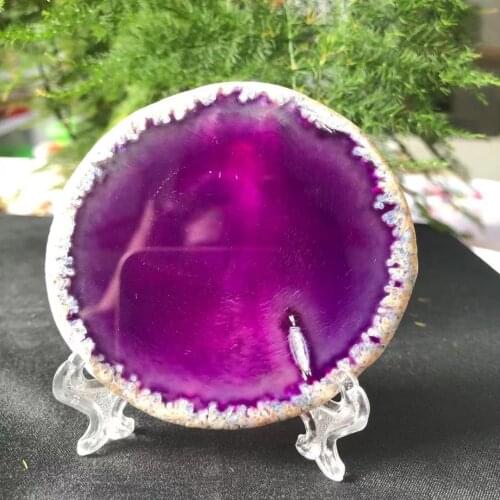 1pc 50-80g Hot quartz crafts Spiritual Healing Crystals color agate slice for decoration natural agate mineral quartz