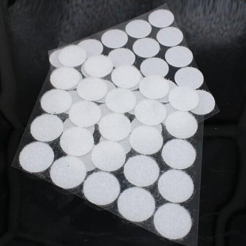100 Pairs White 25mm Nylon Self Adhesive Dot Stickers Quick Backing Dot Ball Hook Loop White Disc Paste Round Coins Stickers