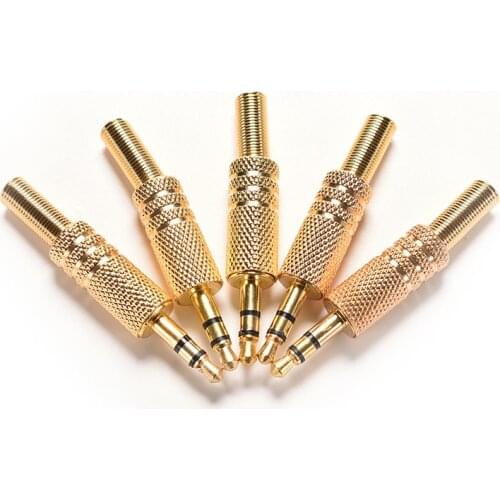 2pcs 3.5mm Stereo Audio Jack Plug Mini 1/8Inch Jack Plug Headphone Audio Adapter Connecter Soldering Male Plug Coax Cable