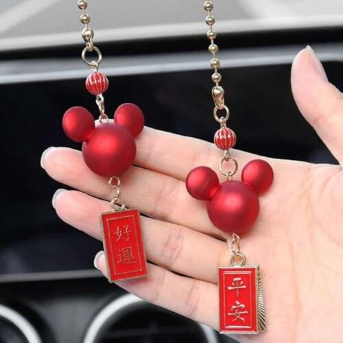 2Pcs Car Pendants Creative Cute Acrylic Car Interior Accessories Decoration Car Rearview Mirror Lucky Hanging Pendant Gifts