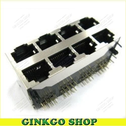 5pcs/lot 59/2x4 Shield 8 PortS RJ45 LAN Modular Network Connector Free Shipping