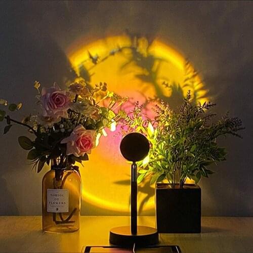 Atmosphere Sunset Led Lamp Projector Remote Control Rainbow Night Light Photography Home Background Wall Decoration Dropshipping