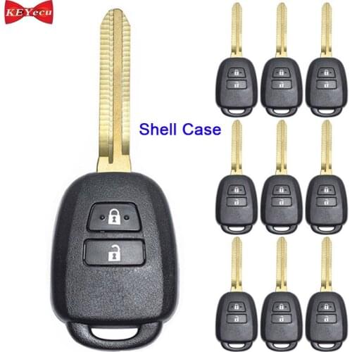 KEYECU 10pcs for Toyota RAV4 Yaris 2013 2014 2015 Remote Key Shell Case Fob for B71TA TOY43