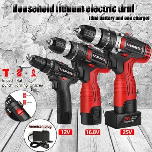 12v/16.8v/25v Electric Impact Wrench 25v Brushless Wrench With Battery Brushless Hand Drill Pistol Drill Tools Screwdriver