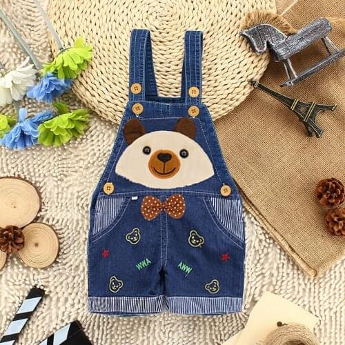 IENENS Kids Baby Jumper Boys Girls Clothes Pants Denim Shorts Jeans Overalls Toddler Infant Jumpsuits Clothing Trousers