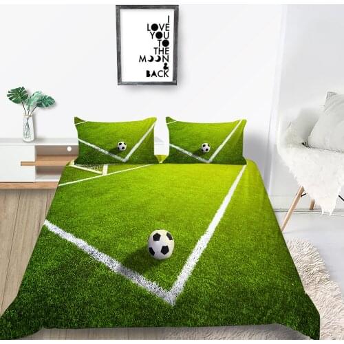 Football Bedding Set Grassland Creative Fashionable 3D Duvet Cover Queen King Twin Full Single Double Unique Design Bed Set
