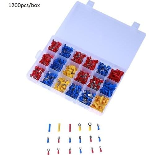 1200Pcs Heat Shrink Tubing Wire Connectors Kit with Case Waterproof Marine Automotive Terminal Tube Parts Accessories