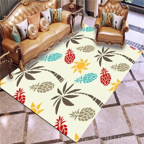 Cartoon Fruits 3D Print Carpet Pineapple Rug Home Textile Large Mats Play Crawl Floor Mat for Bedroom Living Room Outdoors Rug